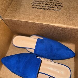 Blue Suede Women's Mules